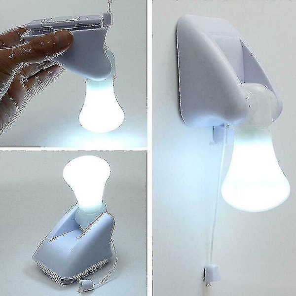 Portabel Batteridriven Lampa för Väggskåp Infällbar Snöre LED Nattlampa