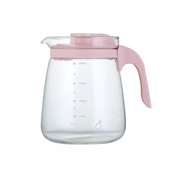 Glaskanna 1,7 liter karaff med filter, lock, iskallt te vattenkanna 1700ml