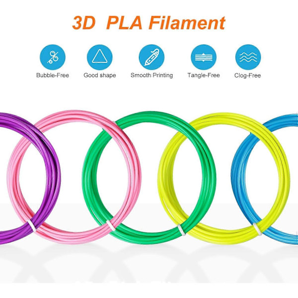12 Färger 3D-Pennfilament Refiller för Barn 1,75mm
