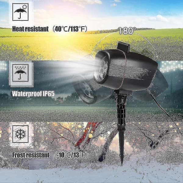 17 Mönster Roterande Snöflinga LED-projektor Julbelysning