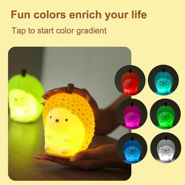 5V1A 3.5W Durian Silikone Lampe Blødt Natlys Farverigt Gradient Lys 30 Minutters Timer