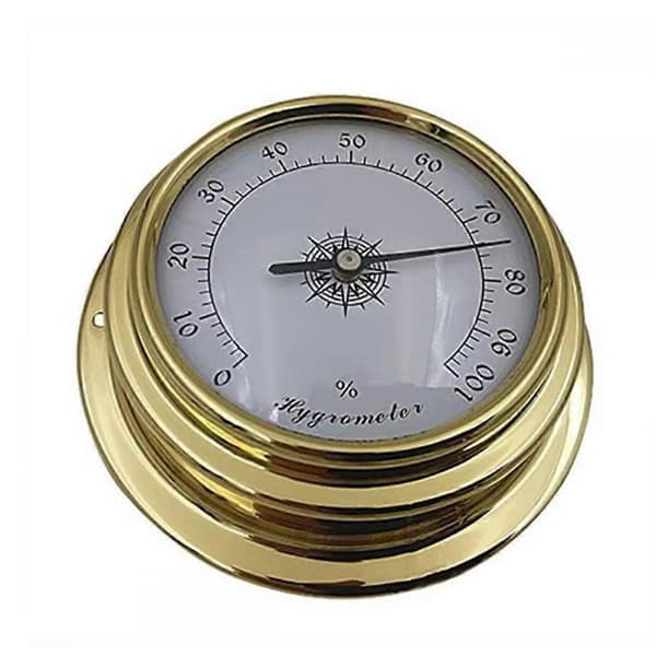 4 stk. bådbarometer, ur, termometer, hygrometer, vejrstation sæt, vægmonteringstype, messing