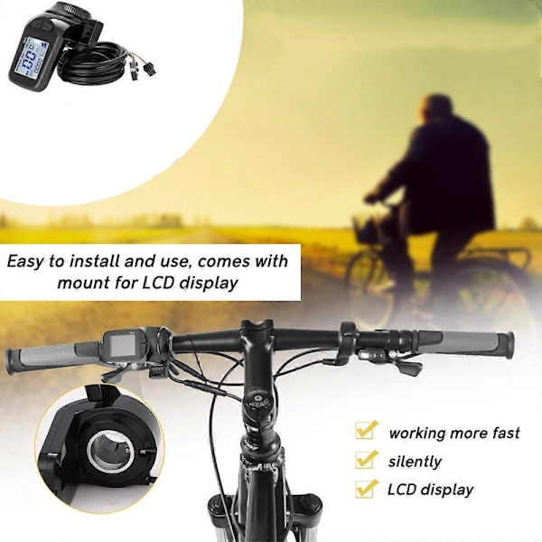 24V/36V/48V S886 Ebike LCD Display Panel Tumgas för Elcyklar E-Scooter