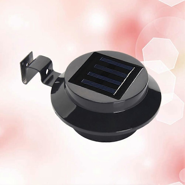 Utomhus Solcellsdriven 3 LED Vit/Varmvit Vägglampa för Staket Stuprännor Trädgård Gård Tak (Svart)
