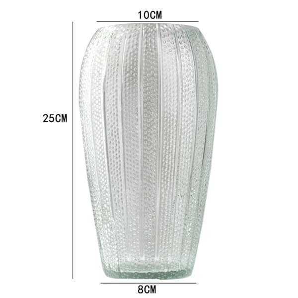 Preget glassvase i retrostil med dekorative ornamenter