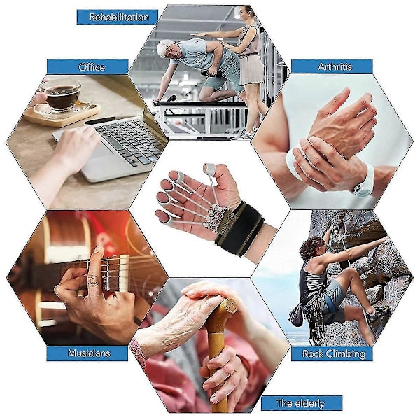 Fingerøvelse 20Lb+40Lb, Håndstyrker Finger Resistance Band Finger Stretcher Genoptræning