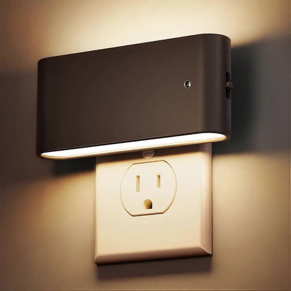 Väggmonterad nattlampa, 2-pack, LED-nattlampa med skymningssensor