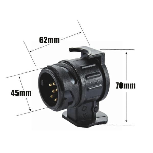 2-pak 13-benet til 7-benet adapter til trailer 13-benet stik til bil-trailer-traktor-campingvogn-cykelholder