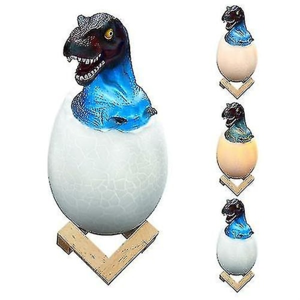 LED-yövalo 3D-tulostetulla anturilla Triceratops-muna yölamppu