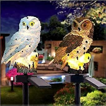 Havepynt Ugleform Udendørs Solcelle LED Lys Have Ugle Plænelampe Vandtæt Solcelle LED Lys Udendørs Gårdhave Lampe