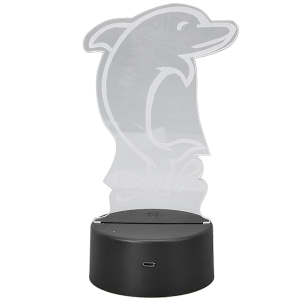 3D Nattlampa Touchkontroll 7 Färger Unik 3D Delfinform USB Uppladdningsbar Batteridriven Nattlampa