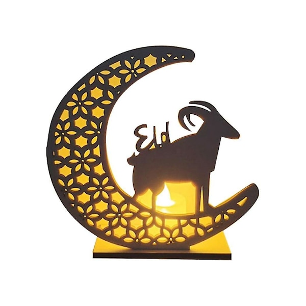 Puinen käsityökoriste lamppu Lähi-idän festivaali Eid koristeellinen lamppu Kuu Led koristeelliset lamput, H