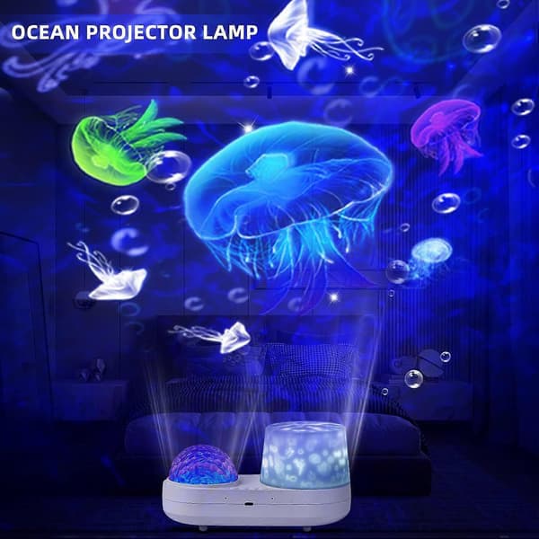 Ocean Starry Sky-projeksjon, Nattlys-projeksjon for barn, 360 graders rotering
