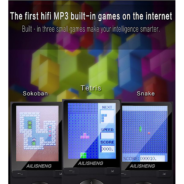 Bluetooth 4.0 Mp3 / Mp4 -soitin 8 Gt:n muistikortilla, 1,8 tuuman LCD-näyttö, video-/äänitallennus/FM-radio, e-kirjan lukija, musta