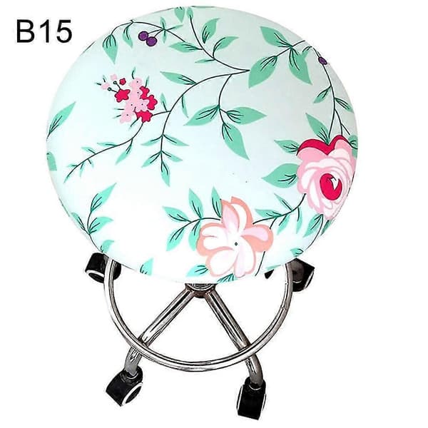Rundt Blomstermønstret Elastisk Spandex Setetrekk 30-45 cm Stol Stoler Kaesi