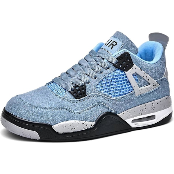 (A4blue 7 UK) Bebetter Miesten Air 4 Retro Klassiset Skeittikengät - Mustat Kuntoilukengät Koripalloon, Vapaa-ajan Tennarit 7 UK