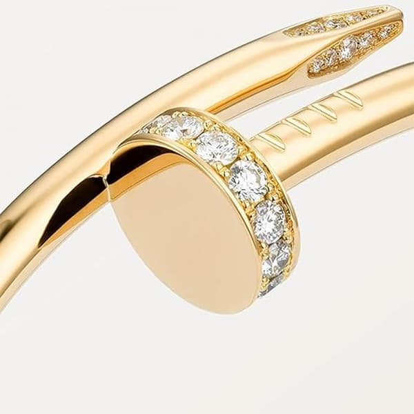 Armbånd i rustfritt stål med spikerhode, hode og hale med diamanter