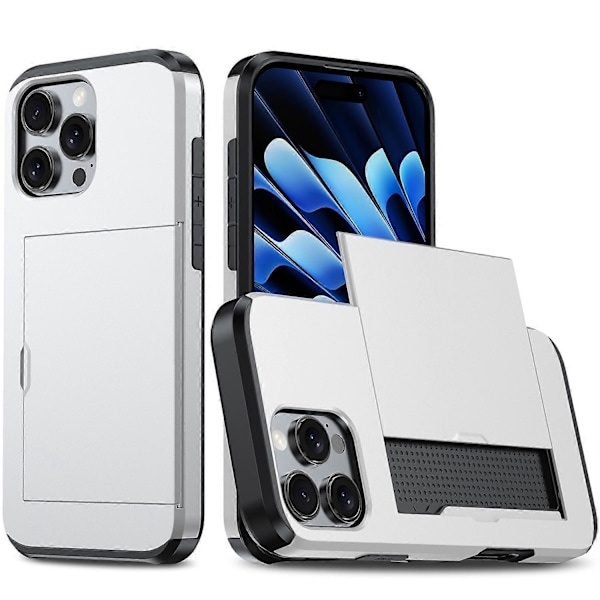 (Silver) Stöttåligt Armor Skal för iPhone 16 Pro Max