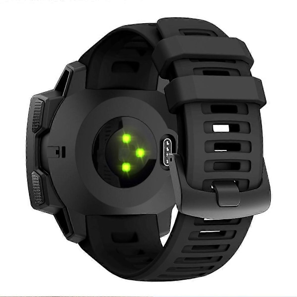 (Svart) Silikon Klokkereim Erstatning for Garmin Instinct Svart