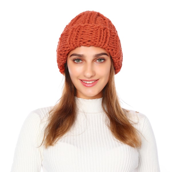 Dam Warm Slouch Stickad Vinter Beanie Hat