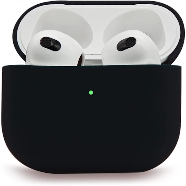 6 stk. Svart Silikonetui Kompatibelt med Airpods 3, Beskyttelsesdeksel for Airpods 3 2021-generasjon, ultratynt, mykt beskyttelsesetui for Airpods 3, Vis