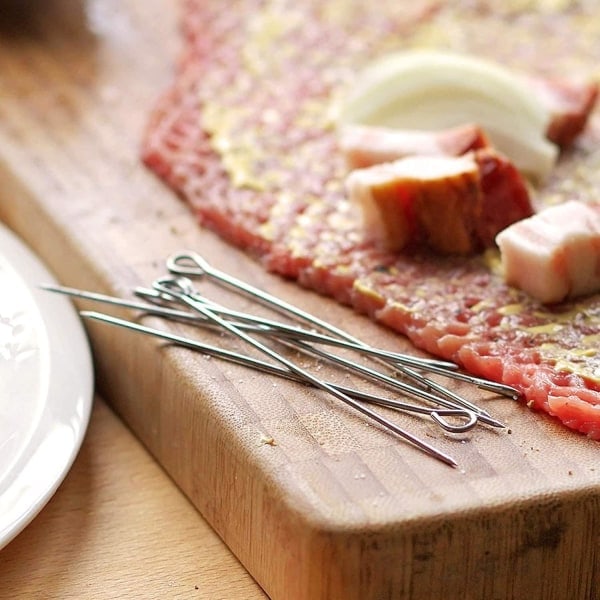 25 stk. Rouladenåler i rustfritt stål - 15 cm lange kjøttspyd - Høykvalitetsspyd i sett (25 stk. - Nåler)
