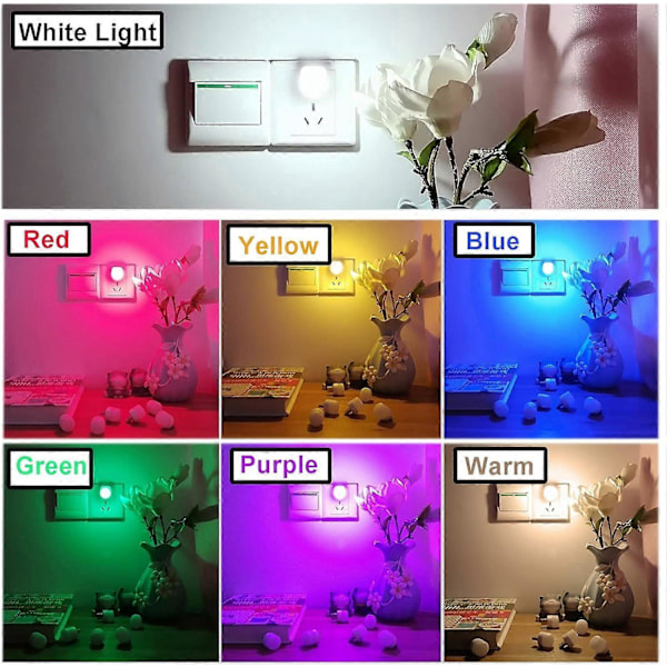 USB Stik Lys, Mini LED Øjenbeskyttelse Natlampe 7 Pak