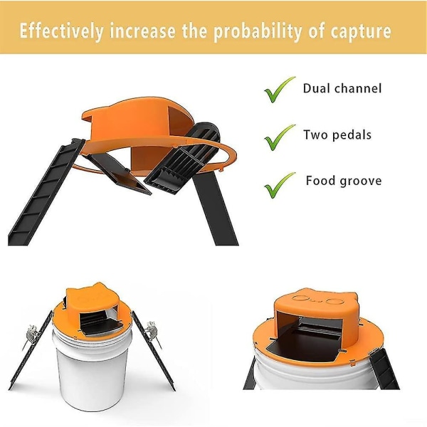 Rodent Control Flip N Slide Humant Bucket Lock Musfällor