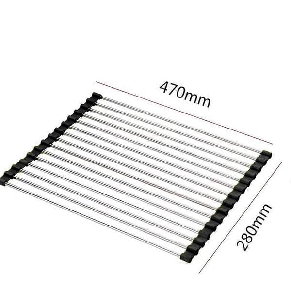 Diskställ Över Diskhon, Torkställ för Köksbänk, Hopfällbart Diskställ Rostfritt Stål Diskbänksställ Köksorganisationsprylar 47x28 cm