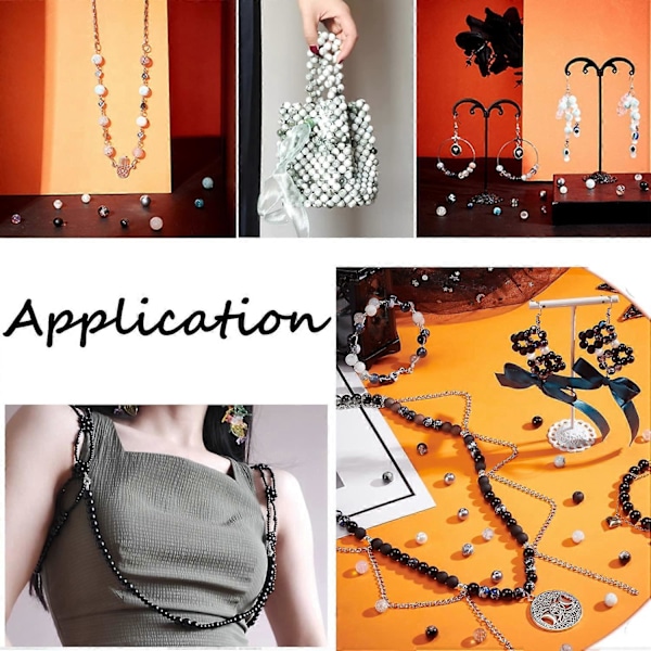 24 Färger 8mm Runda Glaspärlor, 720st Svarta Vita Armbandspärlor Bulk Marmor Lösa Pärlor Distanser för Armband Örhänge Halsband Smyckestillverkning Halloween