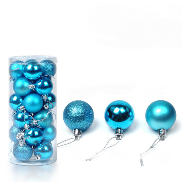 Juletrekuler til dekorasjon 24 stk Lake Blue 3cm24 Pcs