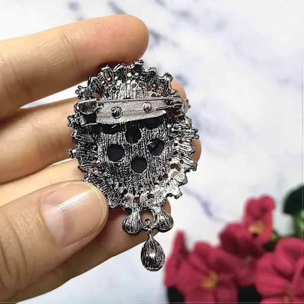 Viktoriansk Kamé Brosch - Antika Silver Jungfru Smycken