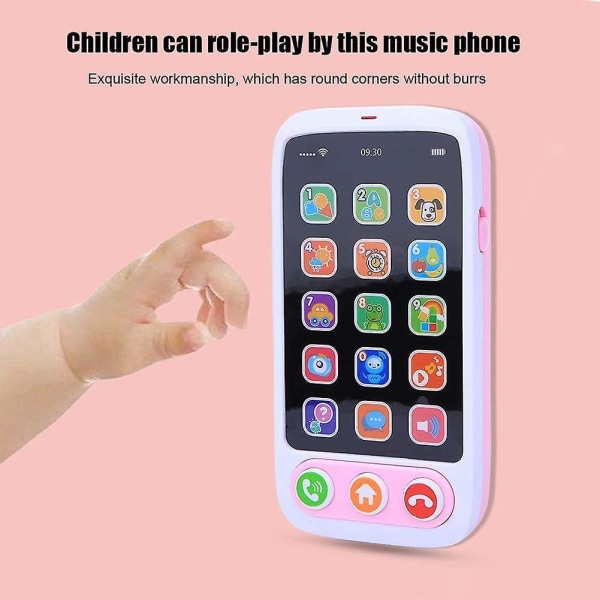 Elektronisk smartphoneleksak analog telefon med musikljus (rosa)