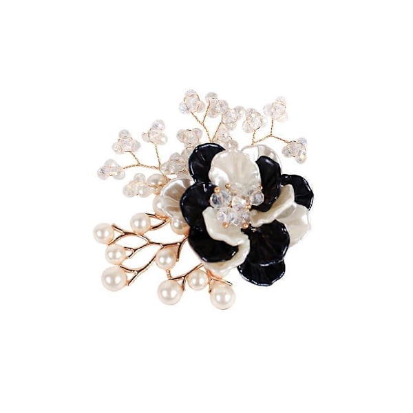 Blomsterbrosje og hårspennesett i resin - Perlecorsage for fester