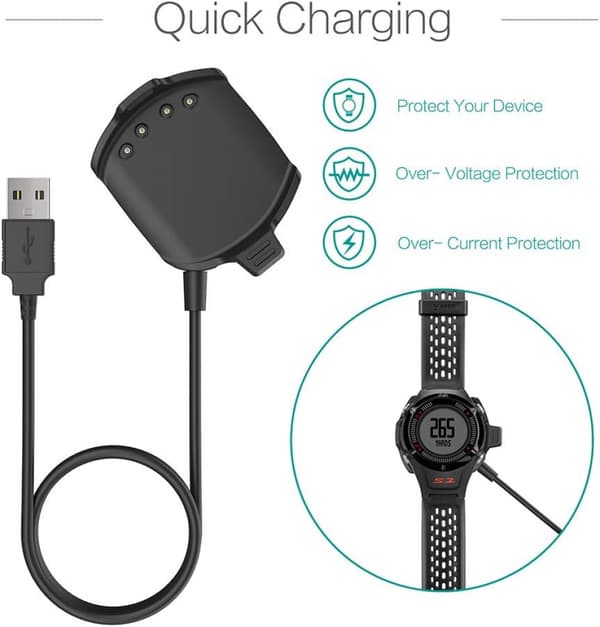 Kompatibel med Garmin Approach S2/S4 USB-kabel ladeholder Smartklokkelader