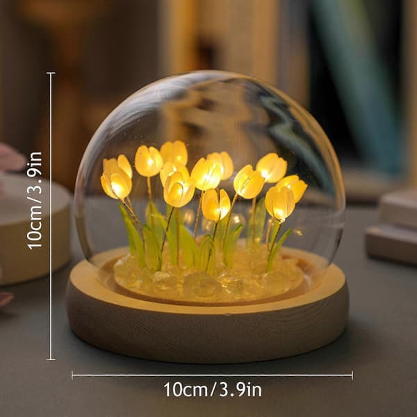 13 gule tulipaner LED nattlampe for romantisk borddekorasjon