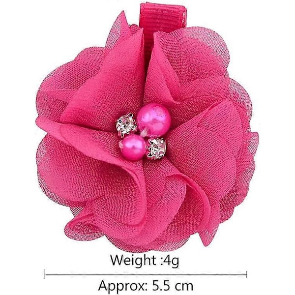 24 stk. Bb Piger Hårklemmer I Chiffon Blomster Hårspænder til Teenagere Børn