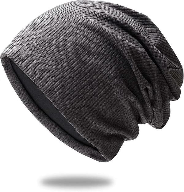 Trendig och stilren mössa av kvalitetsstickat tyg, andningsbar &amp; elastisk skull cap-hatt, grå