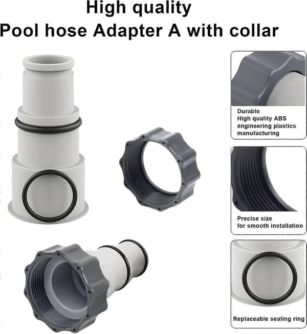 Poolslangadapter, Poolslangadapter, Poolslangadapter A, Poolslangadaptrar med gänga, Poolslangkoppling