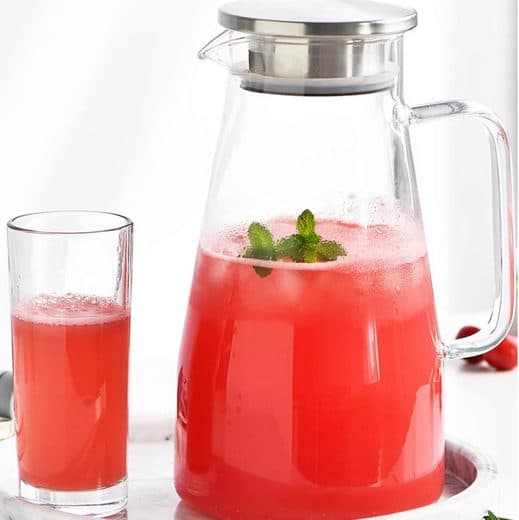 Borosilikaattilasikannu kannella ja nokalla, 2 litraa/70oz