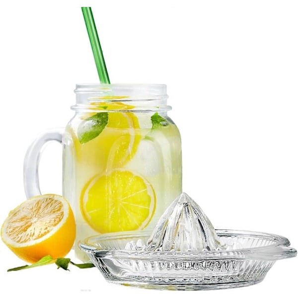 Glass Sitruspresse - Krystall Juicer med Tut for Fersk Lime- og Appelsinjuice