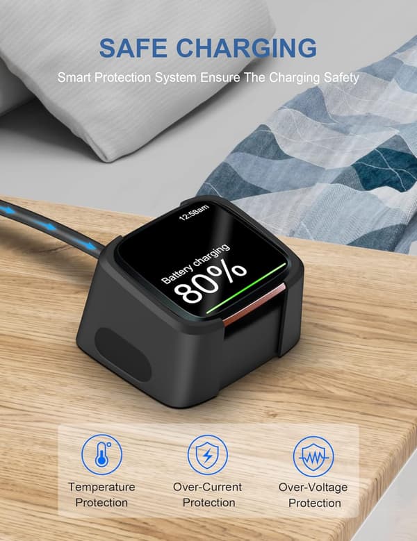 Versa2 ladekabel (A) $ Gjelder for Fitbit Versa 2 smartklokkelader Versa2 ladekabelbrakett ladebase