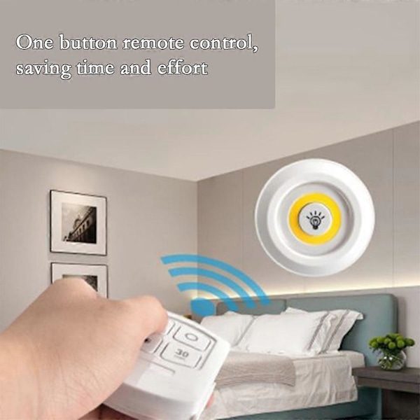 3W Superstark Skåplampa LED Trådlös Fjärrkontroll Justerbar Garderob Nattlampa för Sovrum Kök Nattlampa