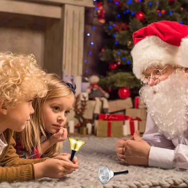 Handklocka i rostfritt stål, liten handklocka JingleBell, metall teklocka middagsklocka för servering, högljudd klocka serviceklocka
