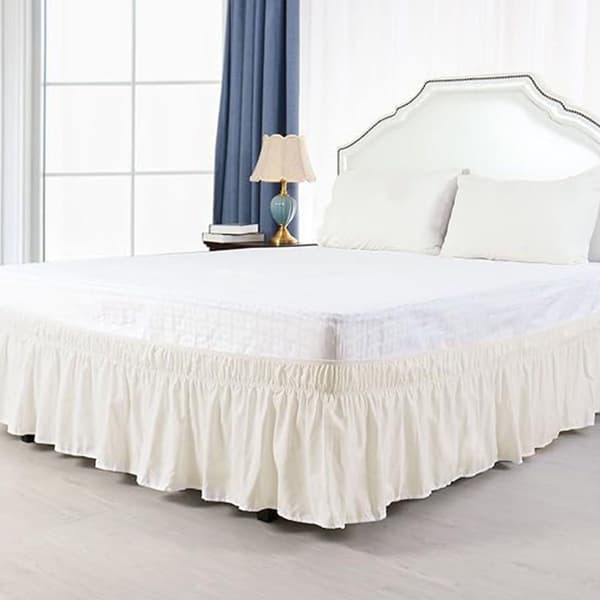 Sängkappa elastisk dammvippa volanger enkel passform 198*203+38cm