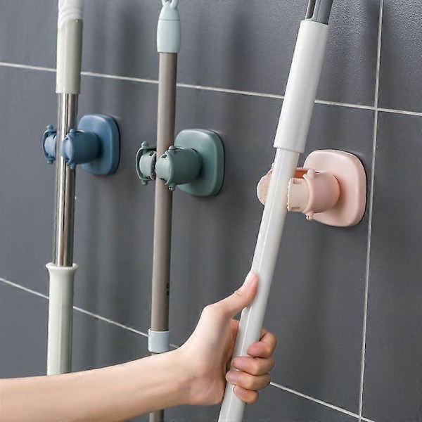 Rosa Mopp Veggmontert Peg Holder Kran Rack Mopp Krok Mopp Krok Kjøkken Organizer MOP Pinsett Verktøy
