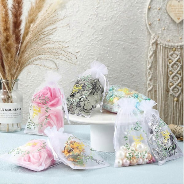 200 stk. Sheer Organza Tak Pose, 10 x 15 cm, til Festgaver