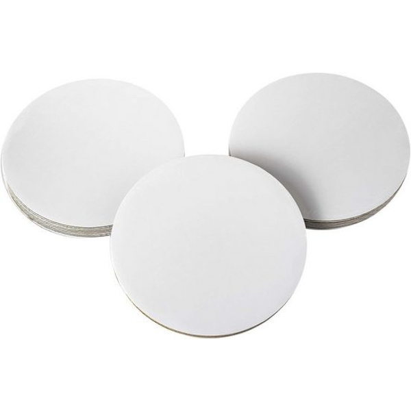 15 runde kageplader, 15/20/25 cm, hvid