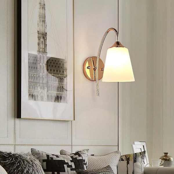 Japansk E27 vägglampa i järn, retro vägglampa i glas för bondgård, lämplig för tehus, sovrum och korridorer