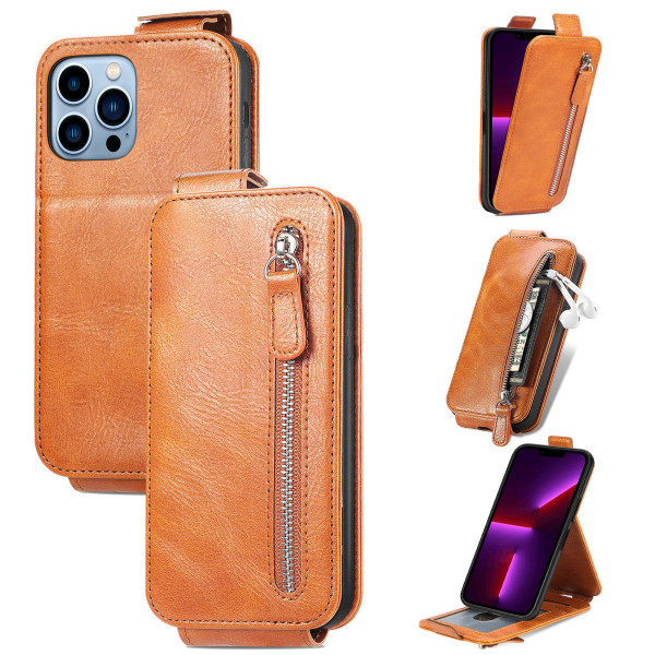 Plånboksfodral iPhone Case CASE -blockerande korthållare brun iPhone XS Max
